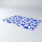 Abstract blue nature flower art pattern Rug Gallery Image 3