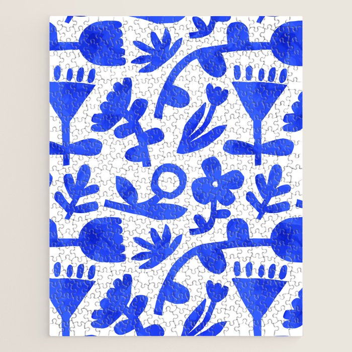 Abstract blue nature flower art pattern Jigsaw Puzzle Gallery Image 1