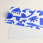 Abstract blue nature flower art pattern Wrapping Paper Gallery Image 2