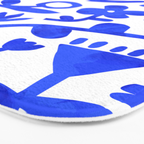 Abstract blue nature flower art pattern Bath Mat Gallery Image 3