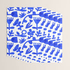 Abstract blue nature flower art pattern Wrapping Paper Gallery Image 3
