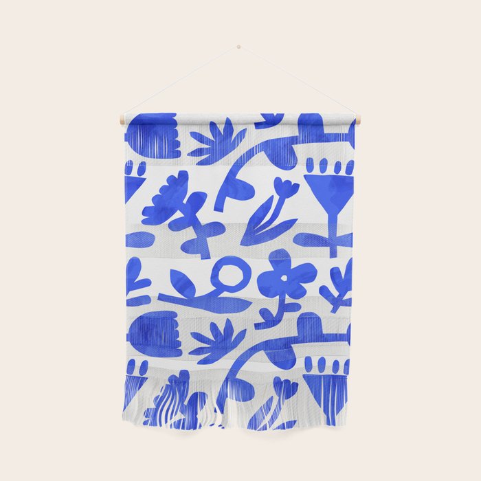 Abstract blue nature flower art pattern Wall Hanging Gallery Image 1