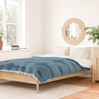 Mid Century Modern Geometric 101 in night Blue (Rainbow Abstract) Duvet Cover Gallery Image 2