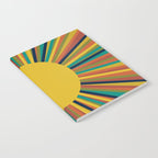Colourful Multicolor Retro Sunburst Sun in Mid Mod Colors 3 Notebook Gallery Image 2