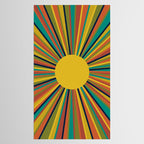 Colourful Multicolor Retro Sunburst Sun in Mid Mod Colors 3 Tablecloth Gallery Image 2