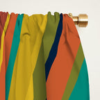 Colourful Multicolor Retro Sunburst Sun in Mid Mod Colors 3 Window Curtain Gallery Image 2