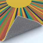 Colourful Multicolor Retro Sunburst Sun in Mid Mod Colors 3 Rug Gallery Image 4