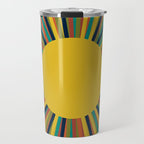 Colourful Multicolor Retro Sunburst Sun in Mid Mod Colors 3 Travel Mug Gallery Image 1