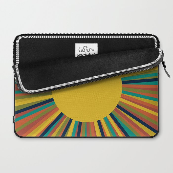 Colourful Multicolor Retro Sunburst Sun in Mid Mod Colors 3 Laptop Sleeve Gallery Image 2