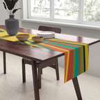 Colourful Multicolor Retro Sunburst Sun in Mid Mod Colors 3 Table Runner Gallery Image 2
