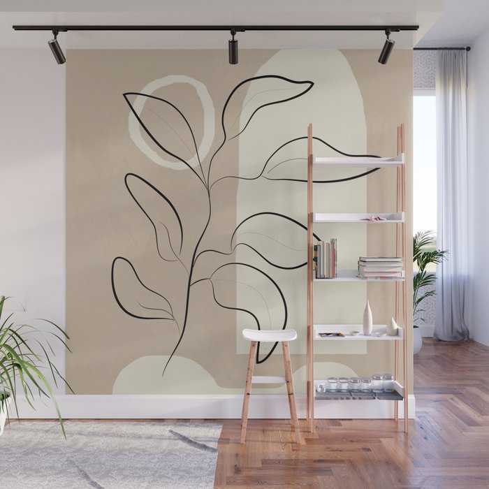 Abstract Minimal Plant 8 Wall Mural Gallery Image 1