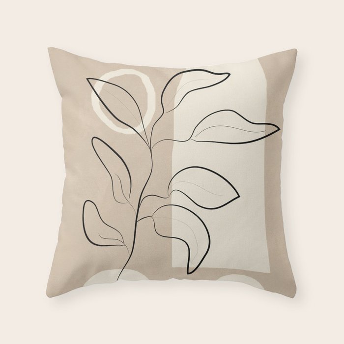 Abstract Minimal Plant 8 Throw Pillow Gallery Image 6