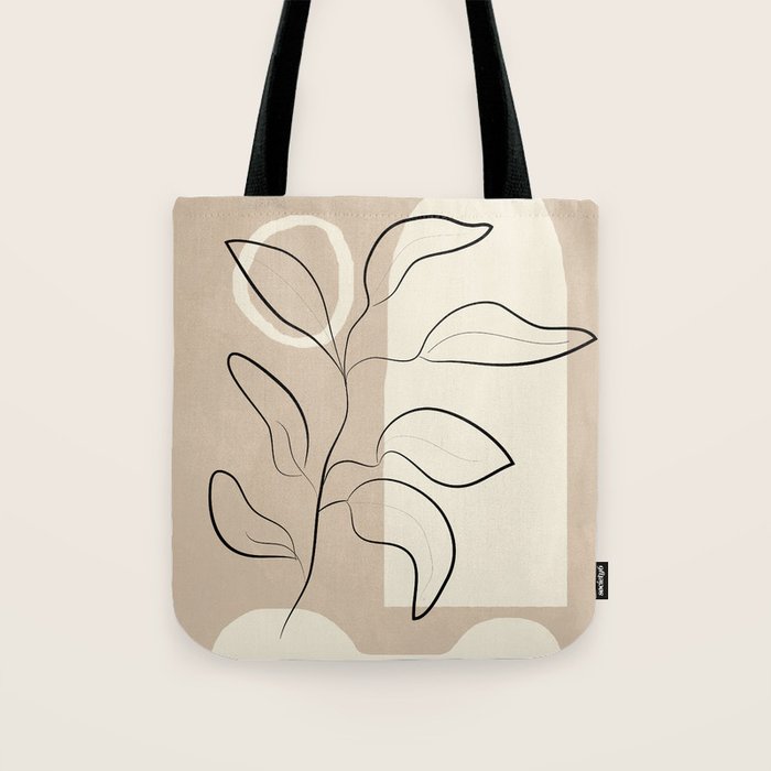 Abstract Minimal Plant 8 Tote Bag Gallery Image 1