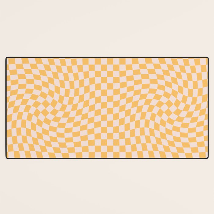Check I - Yellow Twist â Checkerboard Print Desk Mat Gallery Image 3