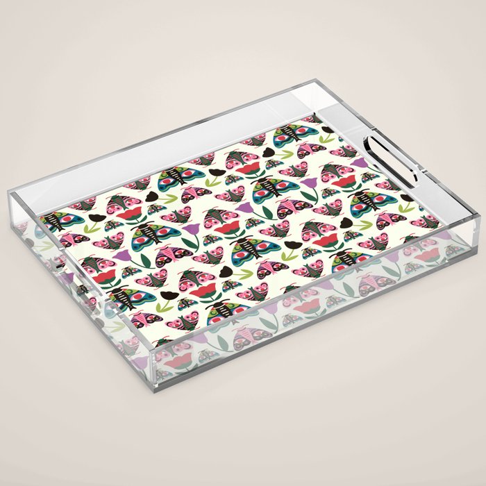 Colorful Autumn Moths Acrylic Tray Gallery Image 1