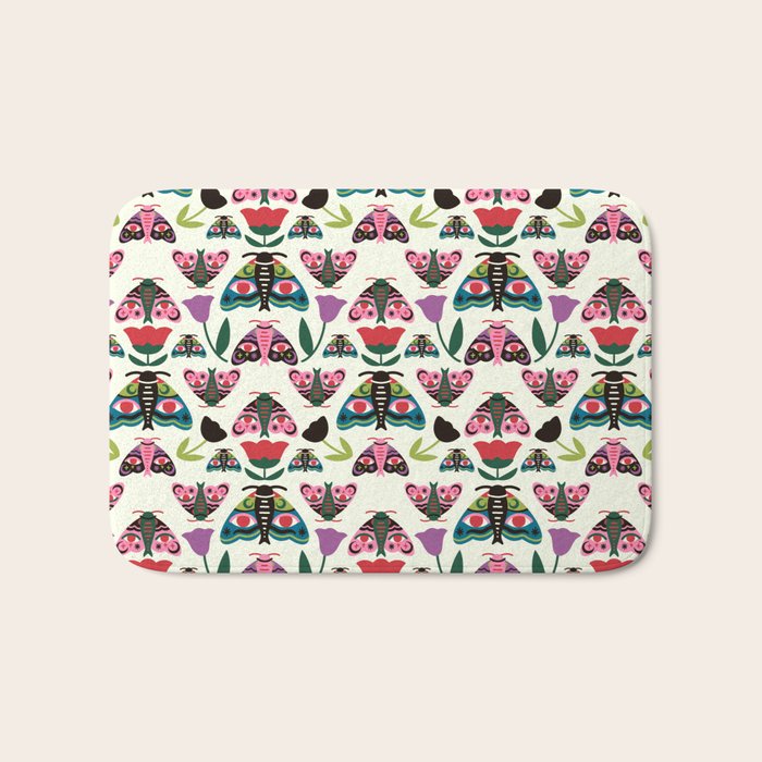 Colorful Autumn Moths Bath Mat Gallery Image 1