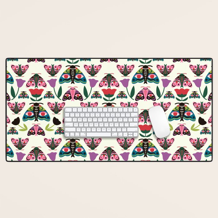 Colorful Autumn Moths Desk Mat Gallery Image 1