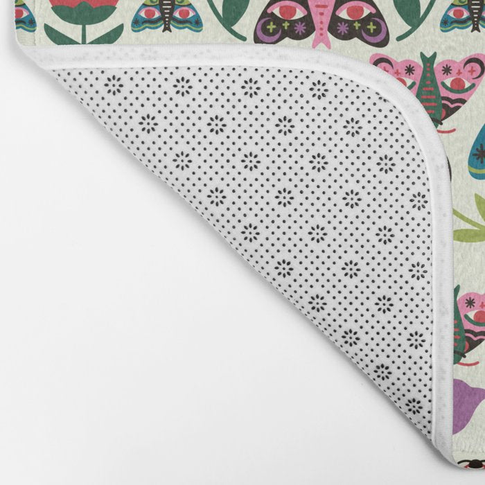 Colorful Autumn Moths Bath Mat Gallery Image 2