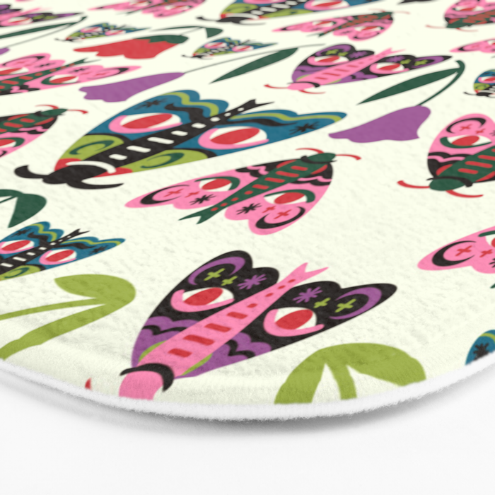 Colorful Autumn Moths Bath Mat Gallery Image 3