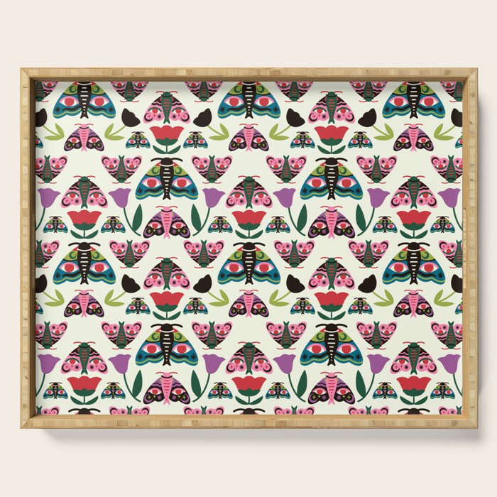 Colorful Autumn Moths Serving Tray Gallery Image 1