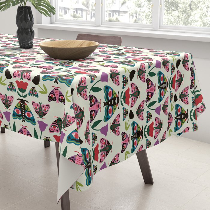 Colorful Autumn Moths Tablecloth Gallery Image 3