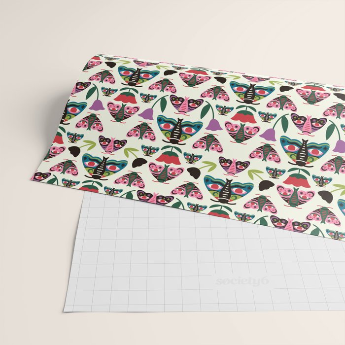 Colorful Autumn Moths Wrapping Paper Gallery Image 2