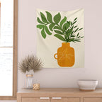 Boho Bouquet Vintage Botanical Illustration Wall Tapestry Gallery Image 2