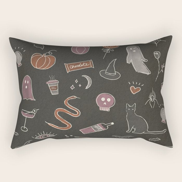 Spooky Core Halloween Print Rectangular Pillow Gallery Image 1
