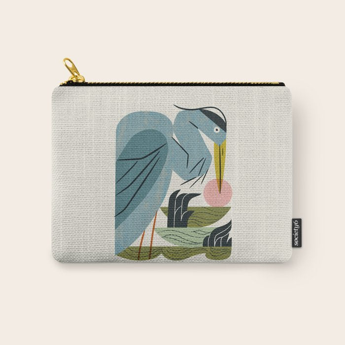 Blue Heron, Green Marsh Carry All Pouch Gallery Image 1