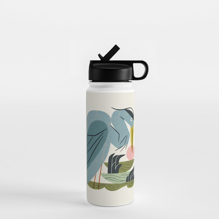 Blue Heron, Green Marsh Water Bottle Gallery Image 1