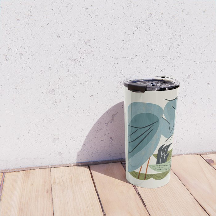 Blue Heron, Green Marsh Travel Mug Gallery Image 4