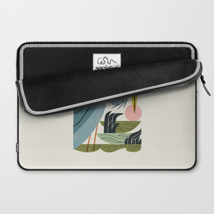Blue Heron, Green Marsh Laptop Sleeve Gallery Image 2
