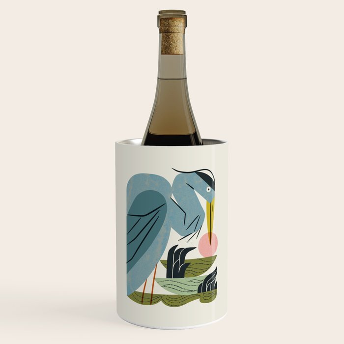 Blue Heron, Green Marsh Wine Chiller Gallery Image 1
