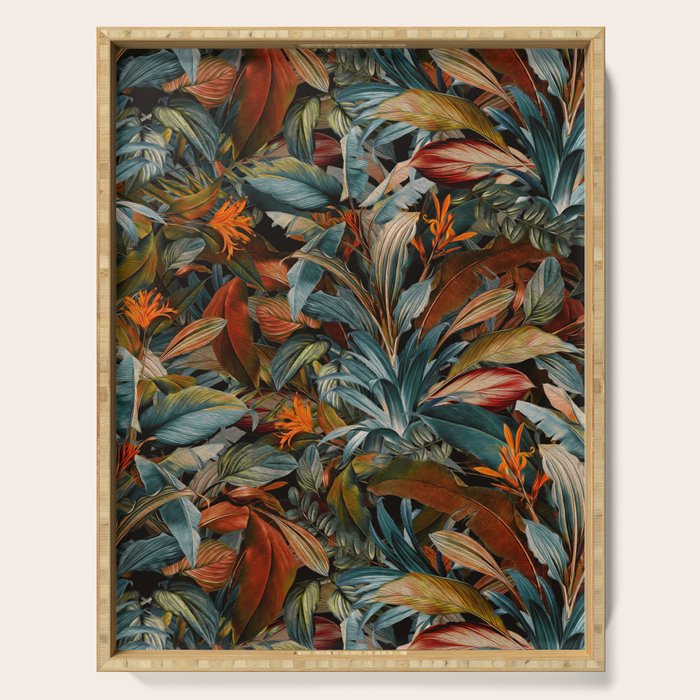 Tropical Night Garden Multicolor Serving Tray Gallery Image 1