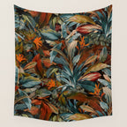 Tropical Night Garden Multicolor Wall Tapestry Gallery Image 4