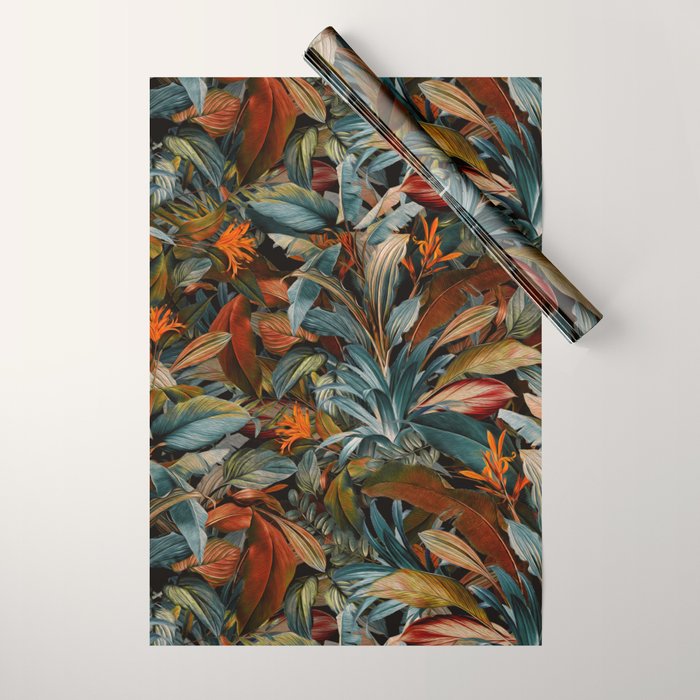 Tropical Night Garden Multicolor Wrapping Paper Gallery Image 1