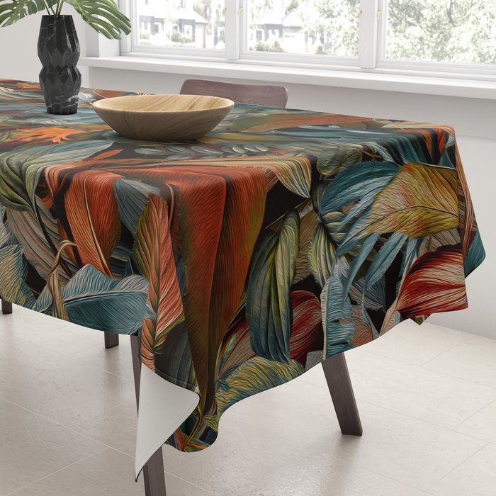 Tropical Night Garden Multicolor Tablecloth Gallery Image 3