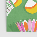 Badminton Birdie Pop Art court sport pattern on bright green Poster Gallery Image 3