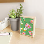 Badminton Birdie Pop Art court sport pattern on bright green Mini Art Print Gallery Image 2