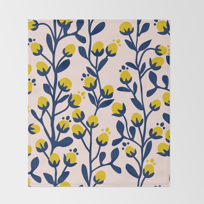 Garden Dreamer: flower buds Throw Blanket Gallery Image 2