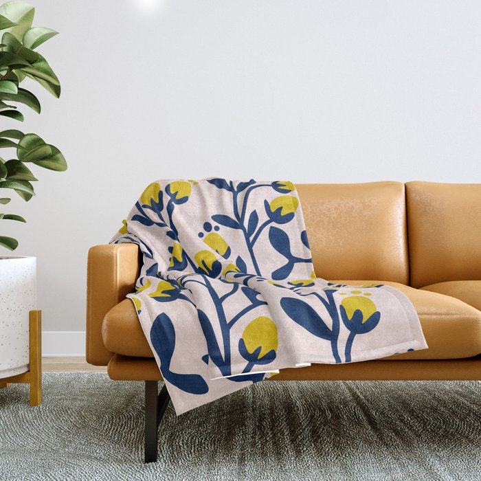 Garden Dreamer: flower buds Throw Blanket Gallery Image 1