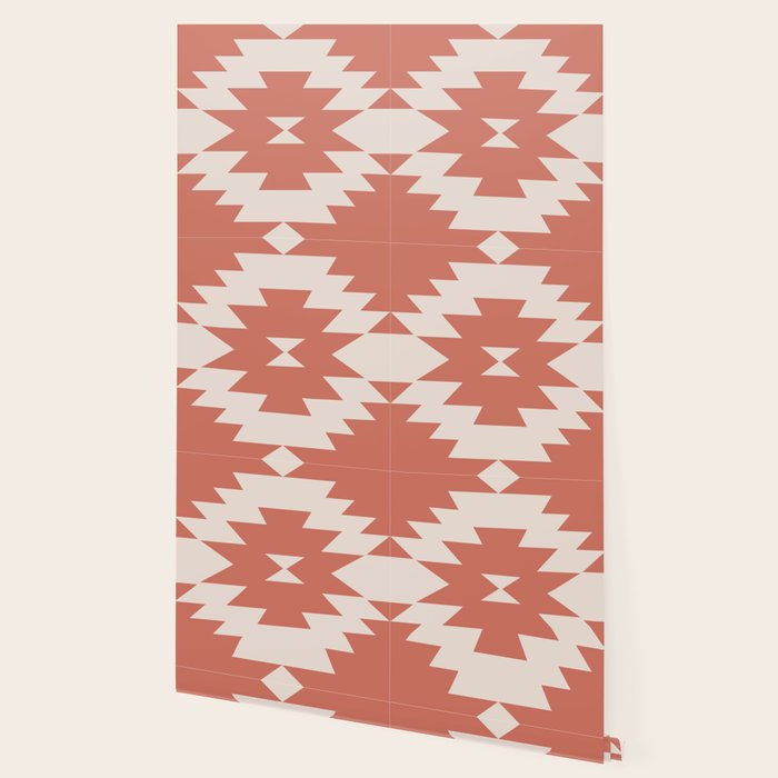Southwestern Minimalism - Bright Coral Red Wallpaper Gallery Image 2