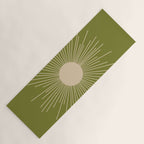 Mid-Century Modern Sunburst II - Minimalist Sun in Mid Mod Beige and Olive Green Yoga Mat Gallery Image 1