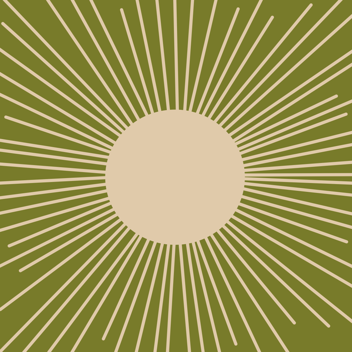 Mid-Century Modern Sunburst II - Minimalist Sun in Mid Mod Beige and Olive Green Coffee Mug Gallery Image 2