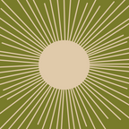 Mid-Century Modern Sunburst II - Minimalist Sun in Mid Mod Beige and Olive Green Coffee Mug Gallery Image 2
