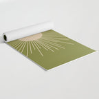 Mid-Century Modern Sunburst II - Minimalist Sun in Mid Mod Beige and Olive Green Yoga Mat Gallery Image 2