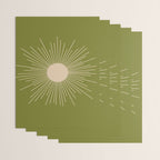 Mid-Century Modern Sunburst II - Minimalist Sun in Mid Mod Beige and Olive Green Wrapping Paper Gallery Image 3