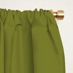 Mid-Century Modern Sunburst II - Minimalist Sun in Mid Mod Beige and Olive Green Window Curtain Gallery Image 2