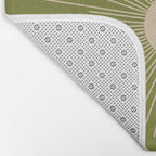 Mid-Century Modern Sunburst II - Minimalist Sun in Mid Mod Beige and Olive Green Bath Mat Gallery Image 2