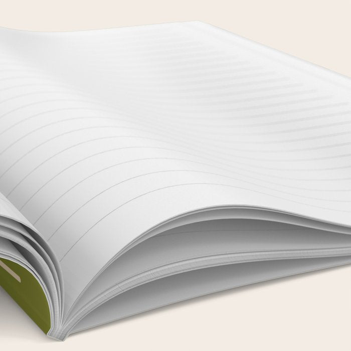 Mid-Century Modern Sunburst II - Minimalist Sun in Mid Mod Beige and Olive Green Notebook Gallery Image 2